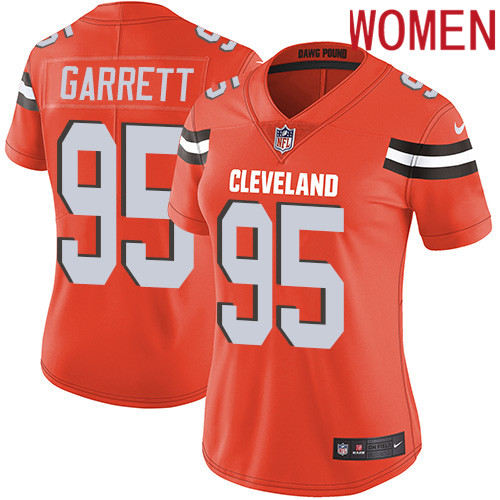 2019 Women Cleveland Browns 95 Garrett orange Nike Vapor Untouchable Limited NFL Jersey
